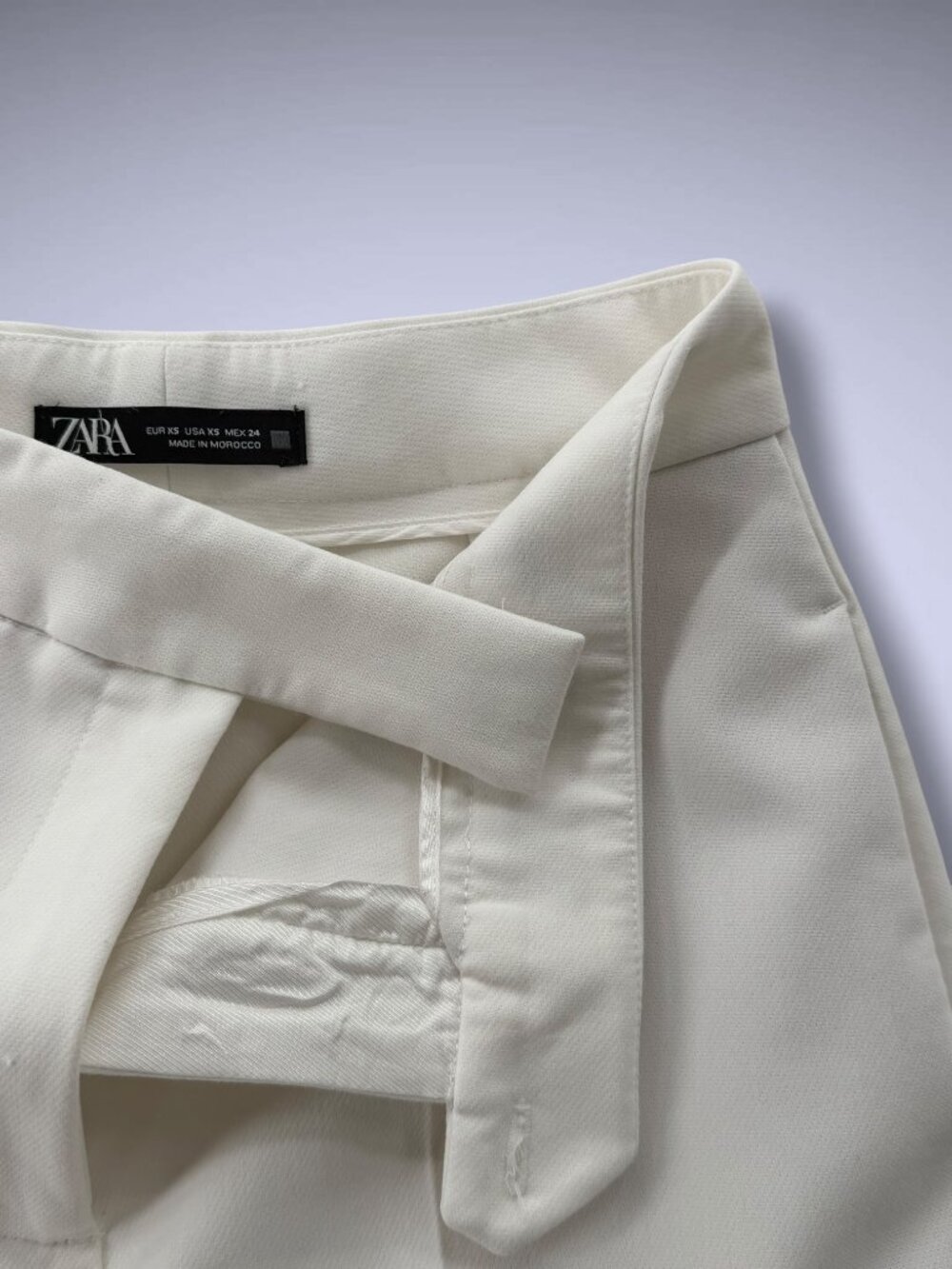 Zara Winter White Wide Leg Career Pants - Picture 4 of 4